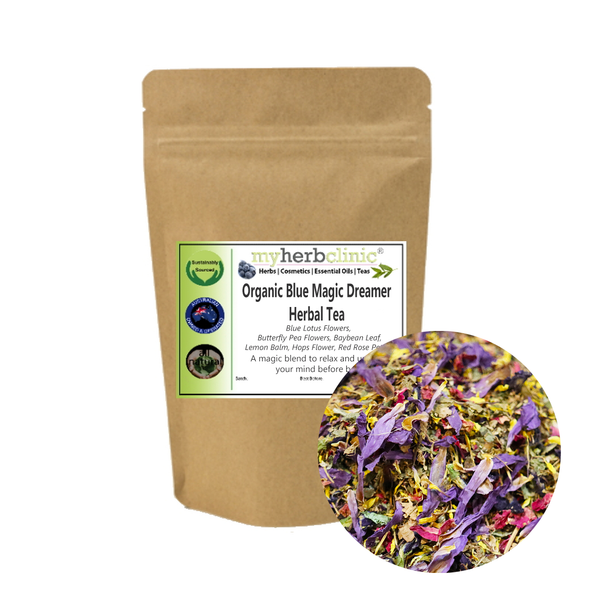 MY HERB CLINIC ® BLUE MAGIC DREAMER ORGANIC HERBAL SLEEP BLEND - Blue lotus & Butterfly pea colour changing mix